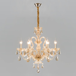 Подвесная люстра Eurosvet Alcedo 10097/6 золото/тонированный хрусталь Strotskis