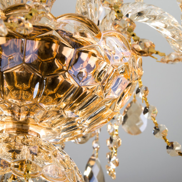 Подвесная люстра Eurosvet Alcedo 10097/6 золото/тонированный хрусталь Strotskis