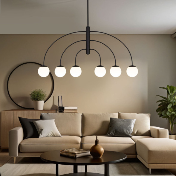 Люстра на штанге Eurosvet 30179/6 черный Cenacolo