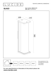 Уличный настенный светильник LUCIDE SLIGO 15808/01/30