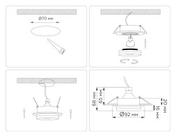 Точечный встраиваемый светильник Ambrella Light TN30708 TECHNO SPOT