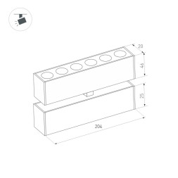 Магнитный трековый светильник Arlight MAG-25 034217