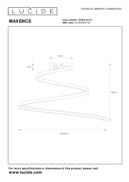 Потолочный светильник LUCIDE MAXENCE 46199/25/31
