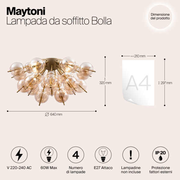 Потолочная люстра Maytoni BOLLA MOD133CL-04BS