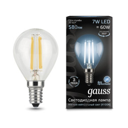 Светодиодная лампа Gauss Filament 105801207 7W 220V 580lm E14 белый (дневной)