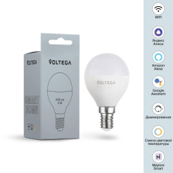 Светодиодная лампа Voltega Wi-Fi bulbs 2428 5W 220V 400lm E14 белый (регулируемый)