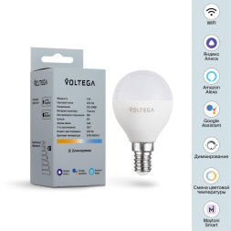 Светодиодная лампа Voltega Wi-Fi bulbs 2428 5W 220V 400lm E14 белый (регулируемый)