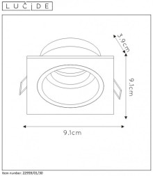 Встраиваемый точечный светильник LUCIDE EMBED 22959/01/30