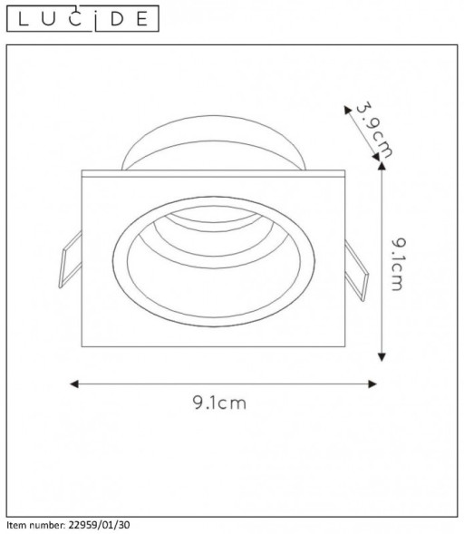 Встраиваемый точечный светильник LUCIDE EMBED 22959/01/30