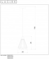Подвесной светильник LUCIDE KYARA 78385/20/31