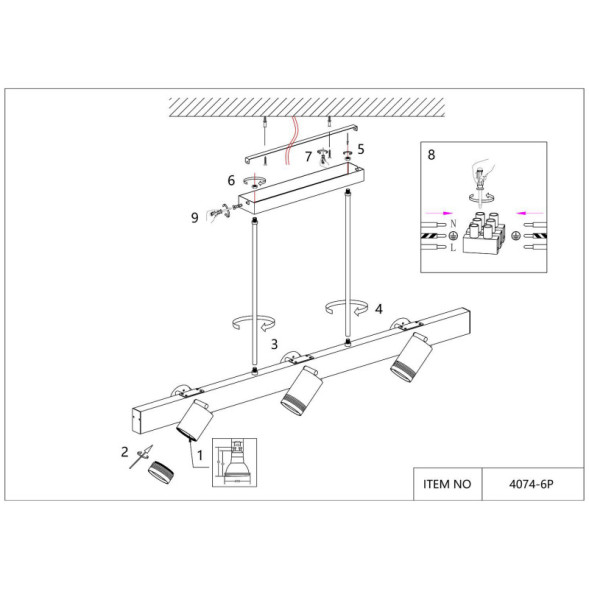 Люстра на штанге Favourite Six 4074-6P