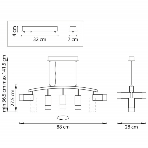 Подвесная люстра Lightstar RULLO LR7353651