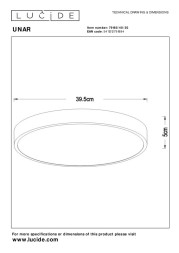 Потолочный светильник LUCIDE UNAR 79185/40/30