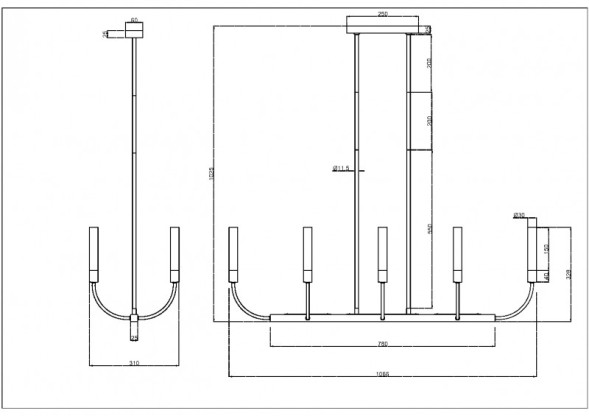 Люстра на штанге Maytoni Deja Vu MOD423CL-08C