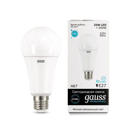 Светодиодная лампа Gauss A67 73225 25W 220V 2100lm E27 белый (дневной)