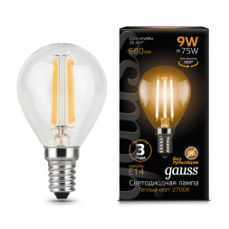 Светодиодная лампа Gauss Filament 105801109 9W 220V 680lm E14 белый (теплый)