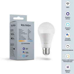 Светодиодная лампа Voltega Wi-Fi bulbs 2429 9W 220V 800lm E27 белый (регулируемый)