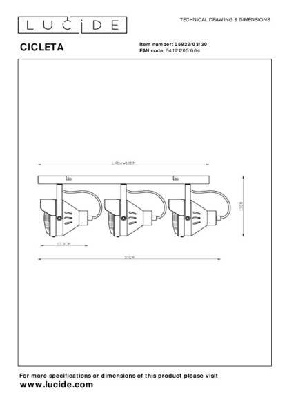 Спот LUCIDE CICLETA 05922/03/30