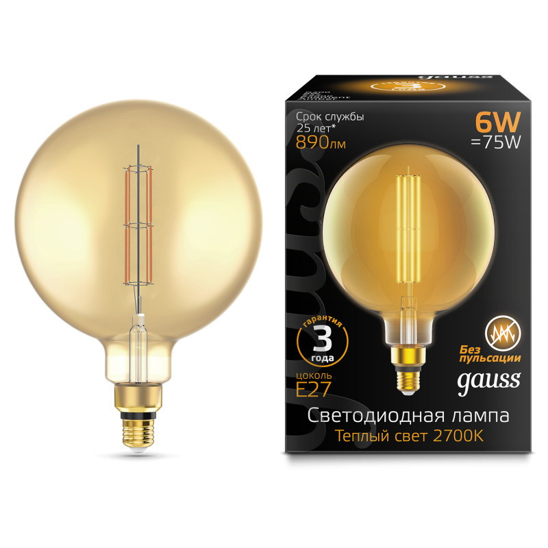 Светодиодная лампа Gauss 154802118 6W 220V 890lm E27 белый (теплый)