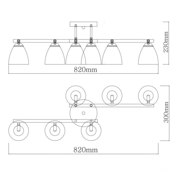 Люстра на штанге DeMarkt Тетро 673017106