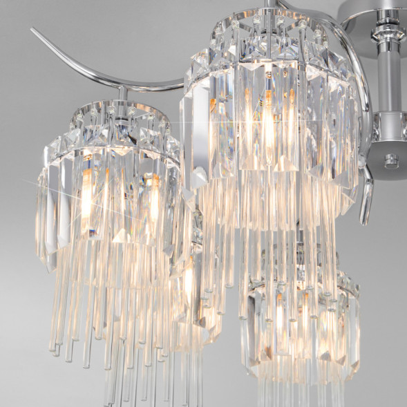 Люстра на штанге Eurosvet Sevilia 10119/8 хром/прозрачный хрусталь Strotskis
