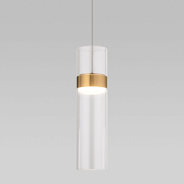 Подвесной светильник Eurosvet Lumen 50244/1 LED латунь/прозрачный