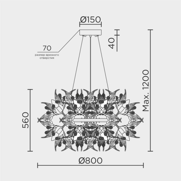 Подвесная люстра MODELUX ML.6808 ML.6808.800P CR