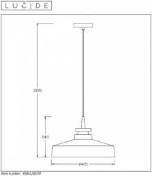 Подвесной светильник LUCIDE Camus 45452/40/97