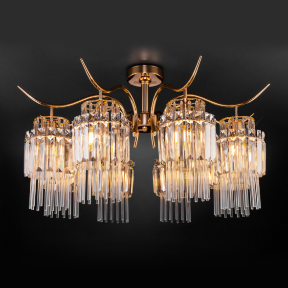 Люстра на штанге Eurosvet Sevilia 10119/8 золото/прозрачный хрусталь Strotskis