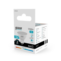 Светодиодная лампа Gauss 11527 7W 12V 530lm GU5.3 белый (дневной)