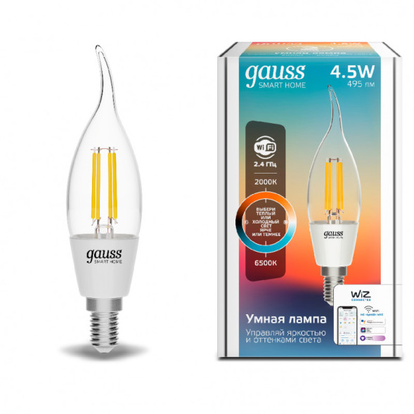 Светодиодная лампа Gauss 1280112 4.5W 220V 495lm E14 белый (регулируемый)