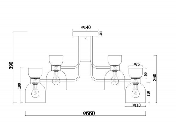 Люстра на штанге Freya Isla FR5094PL-08G