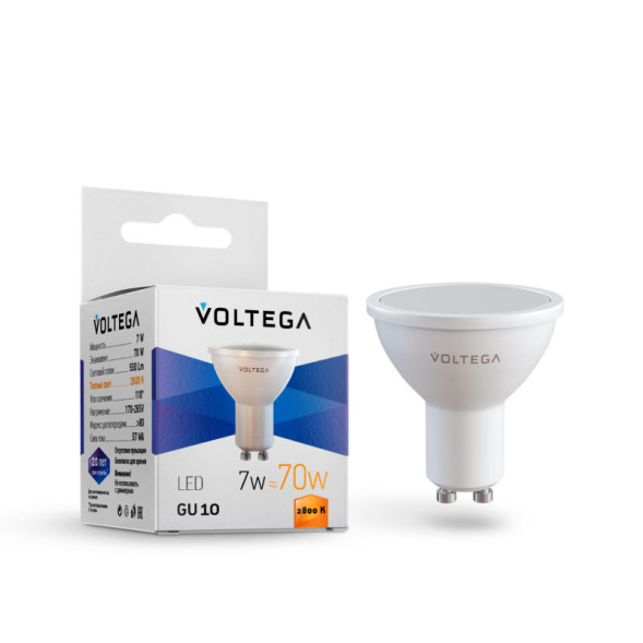 Светодиодная лампа Voltega Sofit 7056 7W 220V 670lm GU10 белый (теплый)