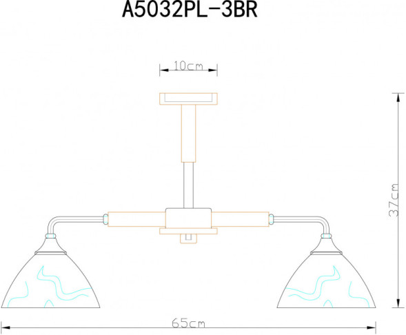 Люстра на штанге ARTE Lamp MATTHEW A5032PL-3BR