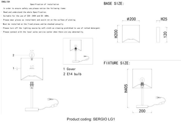 Настольная лампа Crystal Lux Sergio SERGIO LG1 GOLD