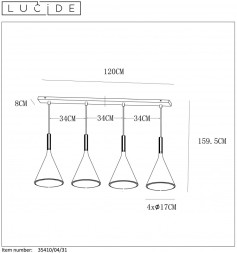 Подвесной светильник LUCIDE Gipsy 35410/04/31