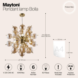 Подвесная люстра Maytoni BOLLA MOD133PL-06BS
