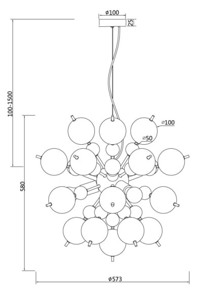 Подвесная люстра Maytoni BOLLA MOD133PL-06BS