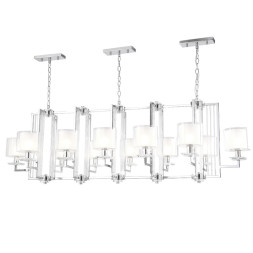 Подвесная люстра Crystal Lux NICOLAS NICOLAS SP12 L1600 NICKEL/WHITE