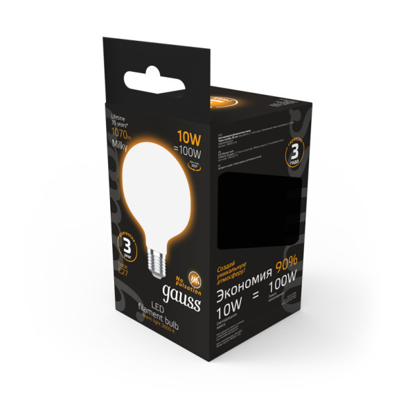 Светодиодная лампа Gauss 189202110 10W 220V 1070lm E27 белый (теплый)