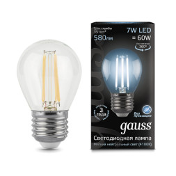 Светодиодная лампа Gauss Filament 105802207 7W 220V 580lm E27 белый (дневной)