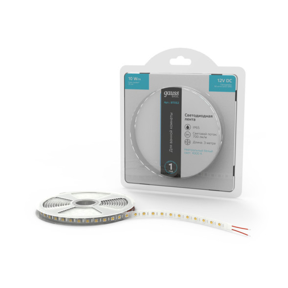 Лента Gauss Basic LED 5050/60 BT052 30W 12V 700lm белый (дневной) IP65