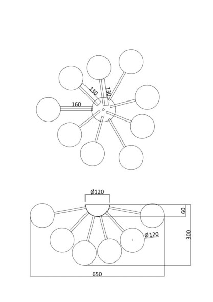 Потолочная люстра Freya ALEXIS FR5120CL-09G