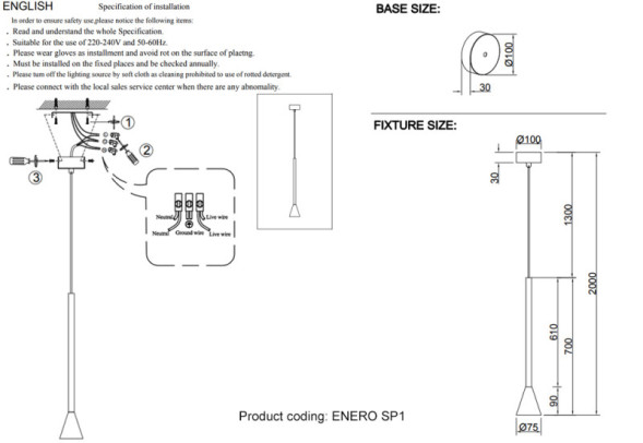 Подвесной светильник Crystal Lux ENERO ENERO SP1 CHROME
