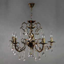 Подвесная люстра AMBIENTE by BRIZZI ALICANTE 8888/5 PB Leaf crystal