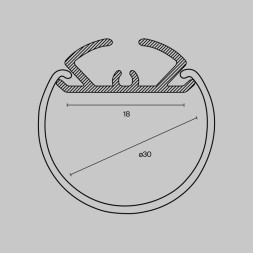 Профиль для светодиодной ленты Maytoni Technical ALM-D30 ALM-D30-S-2M