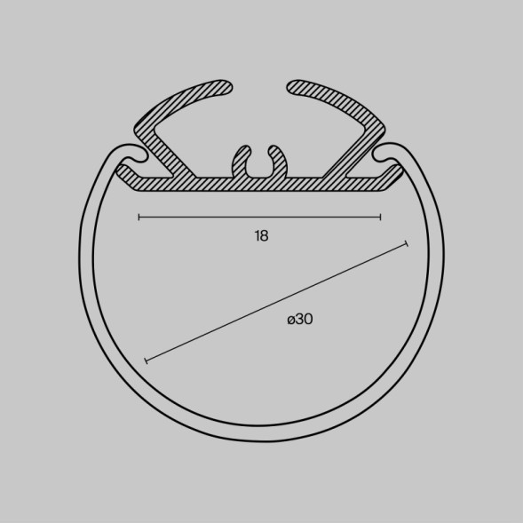 Профиль для светодиодной ленты Maytoni Technical ALM-D30 ALM-D30-S-2M