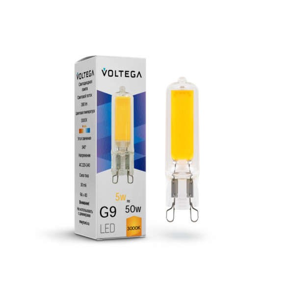 Светодиодная лампа Voltega 7181 5W 220V 400lm G9 белый (теплый)
