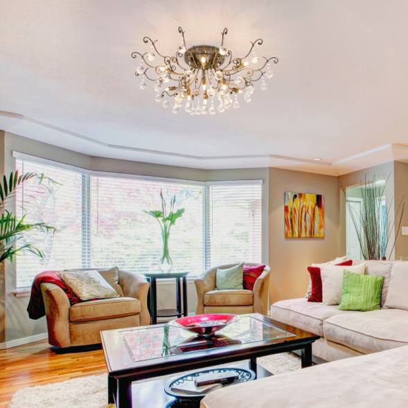 Люстра на штанге Eurosvet Vita 10042/12 античная бронза/прозрачный хрусталь