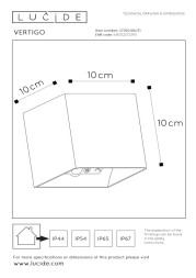 Уличный настенный светильник LUCIDE Vertigo 27250/06/31